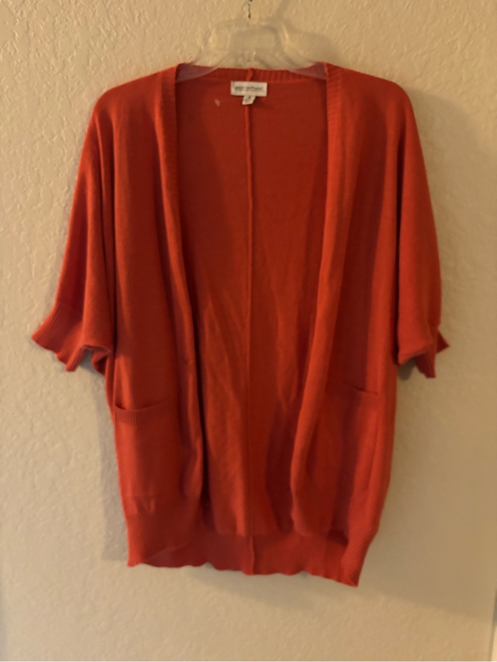 Open-Front Short Sleeve Cardigan by Great Northwest Sweater - Orange